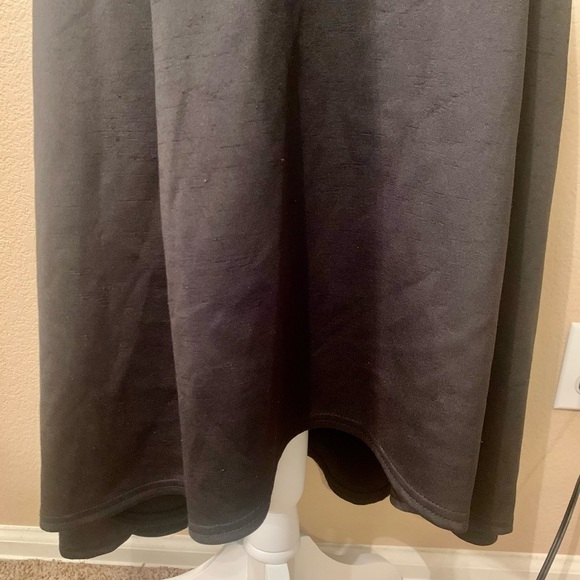 Boohoo Midi Dress Sz 6 Black Gown Off the Shoulder Hi-Low Heavy Sleeveless - Picture 9 of 14